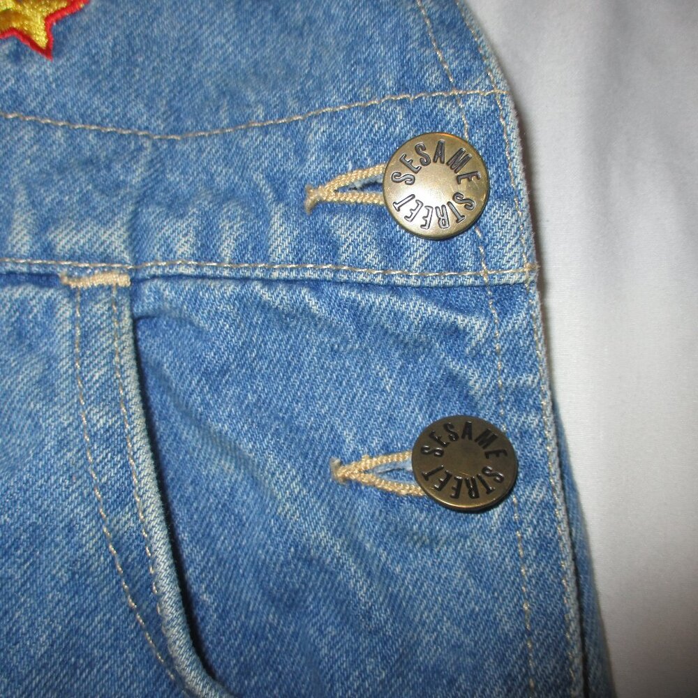 2 pair Y2K Sesame Street ELMO Denim Overalls Sz 4T - Picture 5 of 15